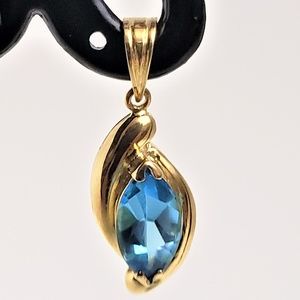 18K and Ice Blue Tourmaline Pendant